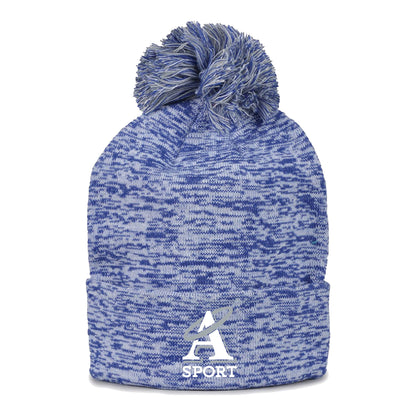 Academy of the Holy Angels UA Rollup Heather Knit Beanie with Pom