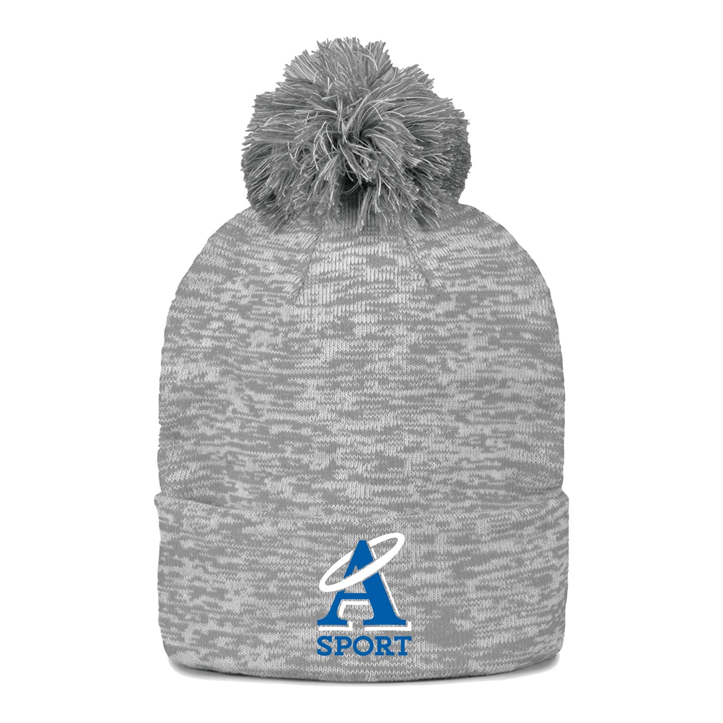 Academy of the Holy Angels UA Rollup Heather Knit Beanie with Pom